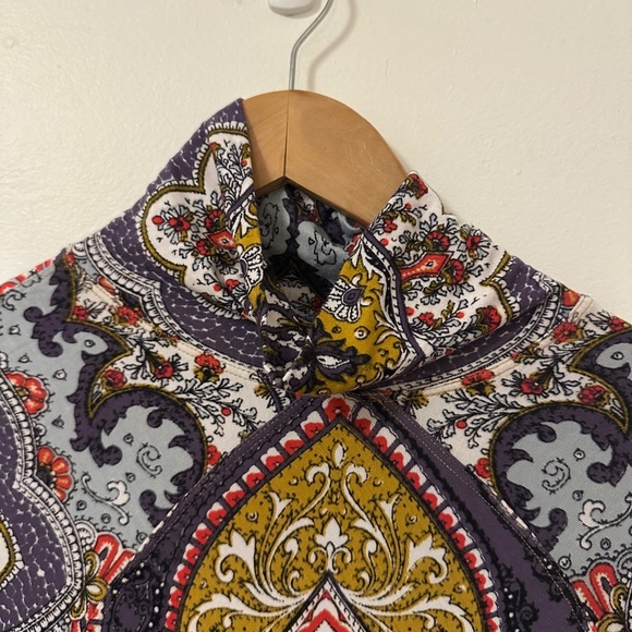 Free People Chase Me Long Sleeve Paisley Print Turtleneck | Size Small - Picture 4 of 9